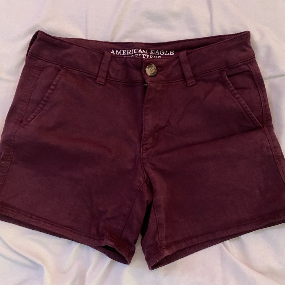 Women’s Mid-Rise Burgundy/Purple Shorts